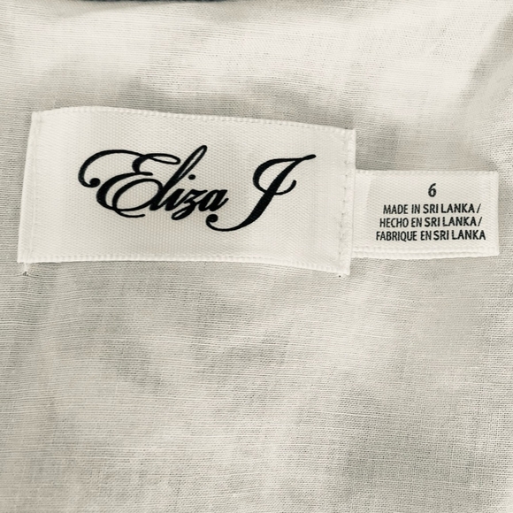 Women’s Dress Eliza J Navy Pink Lace Trim Stretch Cotton A-Line Dress Midi Dress - Picture 7 of 8